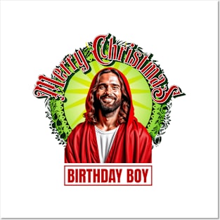 Merry Christmas Birthday Boy Posters and Art